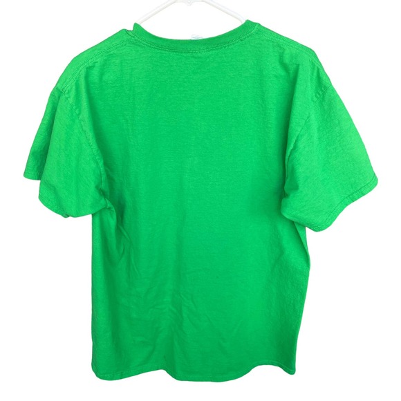 Christmas Shirt Adult Large Green Faux Button Up Short Sleeve Santa Ugly Sweater - Picture 2 of 9